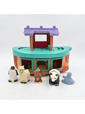 Fisher-Price Little People Noah's Ark Toy Boat Deck Base With 5 Animal Figures